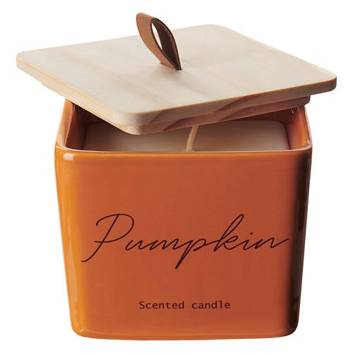 Fall Square Candle Pumpkin, Orange