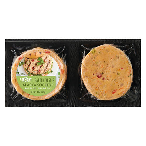 Veggie Salmon Burgers, 8 oz Product Image Front shot 01