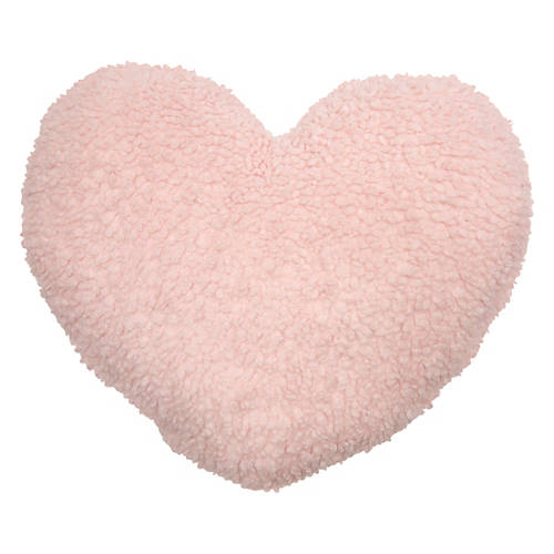 Valentine's Cozy & Fluffy Pillow - Pink Boucle Heart