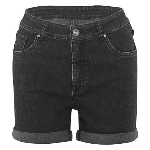 Ladies Cuffed Denim Short - Black, M Product Image Front shot 01