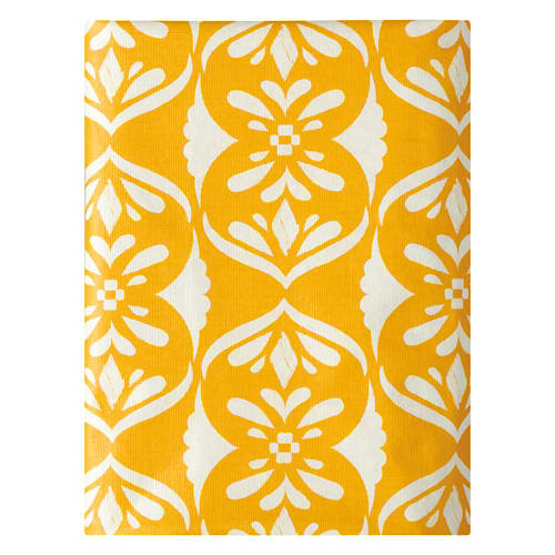 60" x  84" Vinyl Tablecloth - Yellow Geo