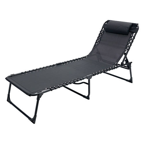 Folding Lounge Chair, Black