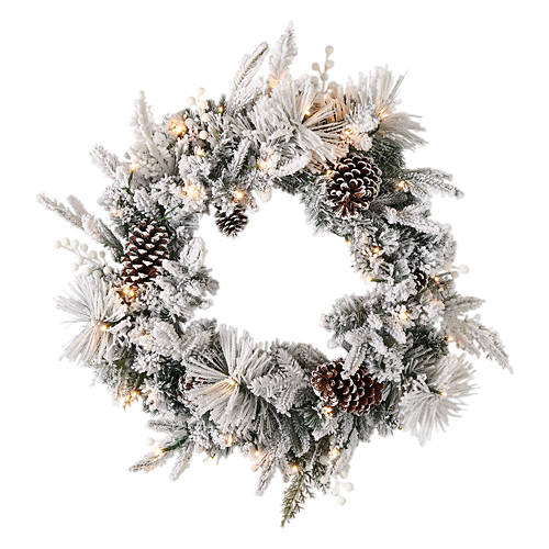 24" Holiday Wreath, Silver