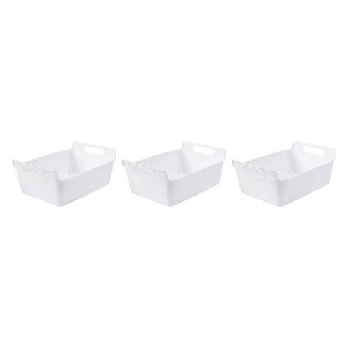 3 Pack Small Flexible Storage Trays, White