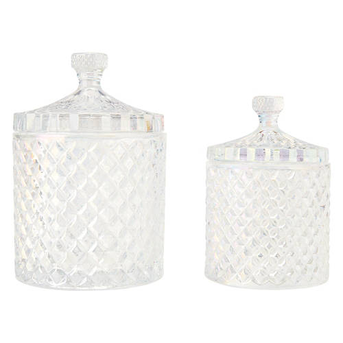 2 Pack Apothecary Jar Set, Iridescent