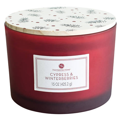 Cypress & Winter Berries (Sprigs) Painted Lid Candle