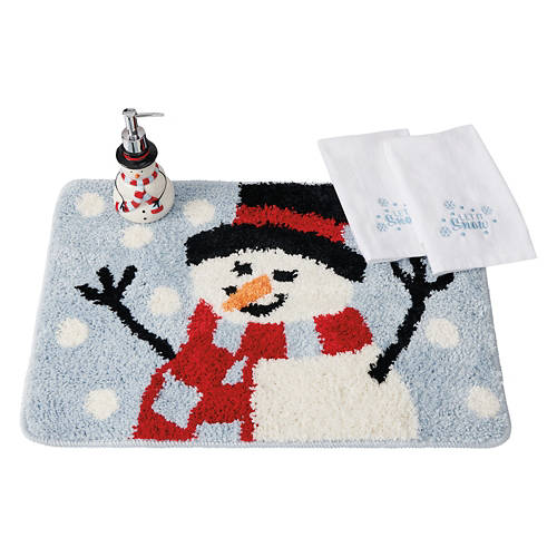 Snowman Holiday Bathroom Set, 4 piece