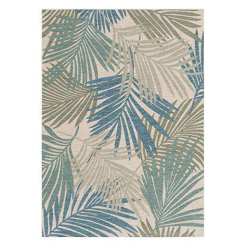 5' x 7' Outdoor Area Rug - Leaves Product Image Front shot 01