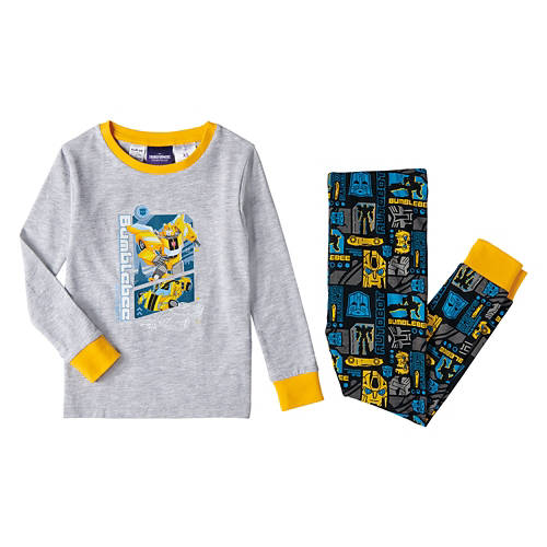 Childrens 2 Piece Transformers Character Pajama Set - Grey, M