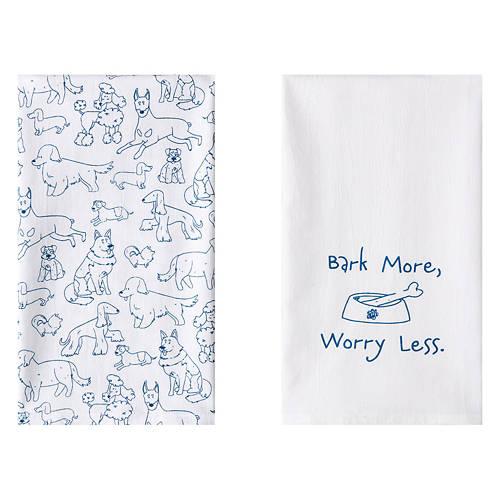 28” x 28” Tea Towels - Dog Days, 2 Pack