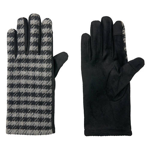 Ladies Touch Screen Winter Gloves - Plaid, M