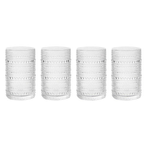 4 Pack Glass Drinkware Set, Clear