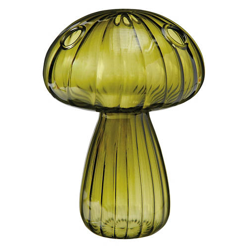 Novelty Glass Bud Vase, Mushroom Green