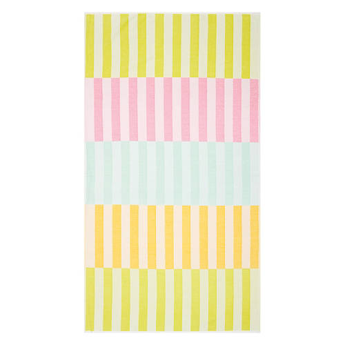 40" x 72" Luxury Beach Towel, Multi Stripe Product Image Front shot 01