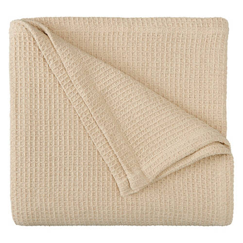 90” x 90” Full/Queen Size Cotton Blanket, Beige