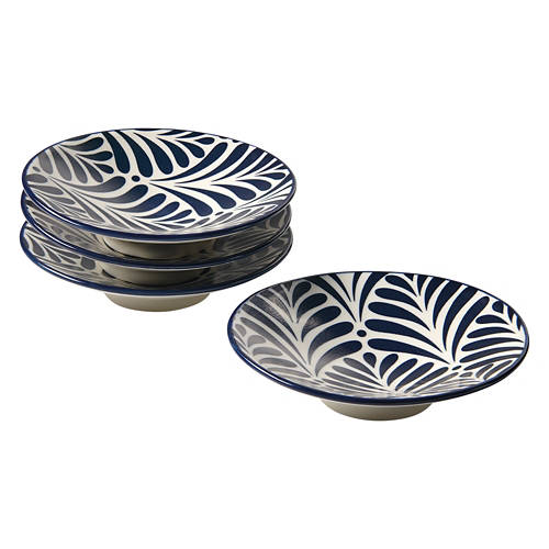 4 Pack Stoneware Dishes, Blue