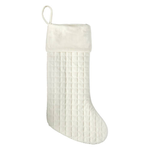 20” X 7” Quilted Holiday Stocking, White