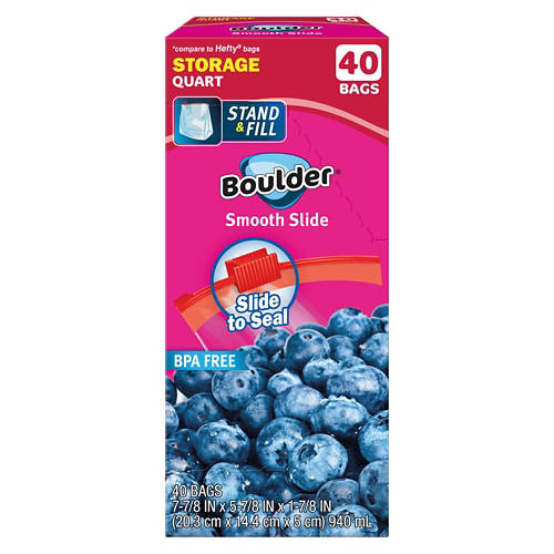 Quart  Slider Storage Bags, 40 count