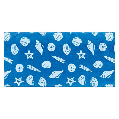 30" x  60" Super Soft Beach Towel - Seashells Product Image Front shot 01