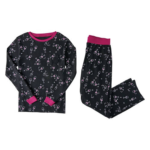 Ladies 2 Piece Sleepwear Set - Black, L