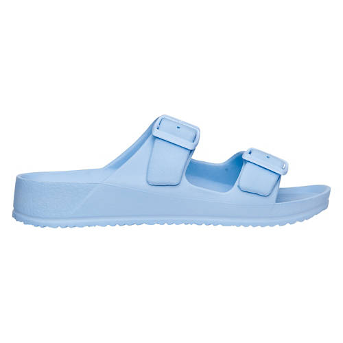 Ladies Lightweight Footbed Sandals - Blue, 8