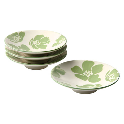 4 Pack Stoneware Dishes, Green