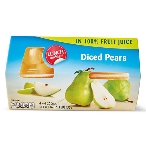 Pears  Fruit Bowl in 100% Juice - 4 pack, 4 oz