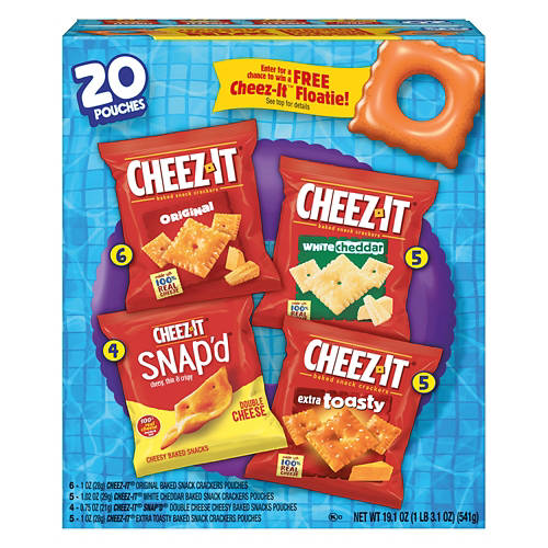 Variety Pack Cheez It Crackers, 20 count Product Image Front shot 01