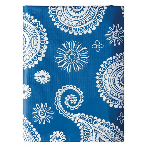 60" x  84" Vinyl Tablecloth - Blue Geo