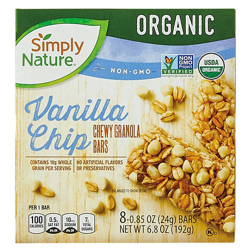 Organic  Vanilla Chip Chewy Granola Bars, 8 count