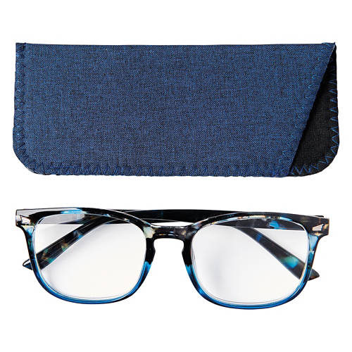 Men's Reading Glasses with Case - Blue, 1.50