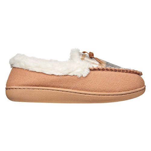 Ladies Memory Foam Slippers - Tan, 8