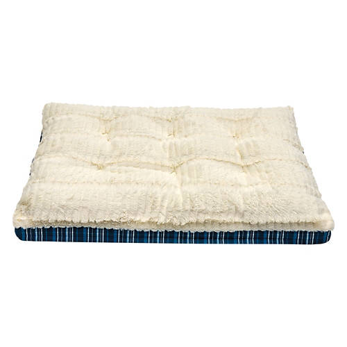 33" x 20" Winter Orthopedic Pet Bed - Blue Plaid