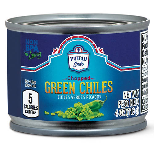 Chopped   Green Chiles, 4 oz Can Product Image Front shot 01
