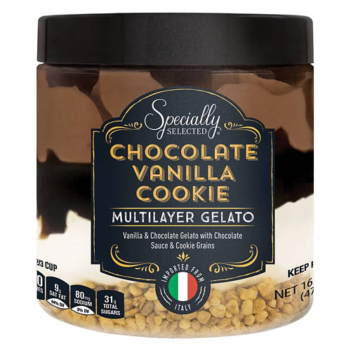 Chocolate Vanilla Cookie Layered Gelato, 16 fl oz Product Image Front shot 01