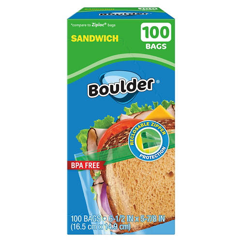 Reclosable Sandwich Bags, 100 count