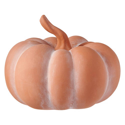 Ceramic Pumpkin, Squatty Terracotta - 6.5" x 6.5" x 7"