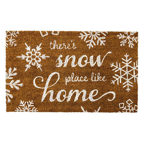 18" x 30" Holiday Coir Mat - There's Snow Place Like Home