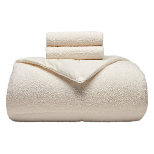 King Beige Jacquard Sherpa to Mink Reversible Comforter