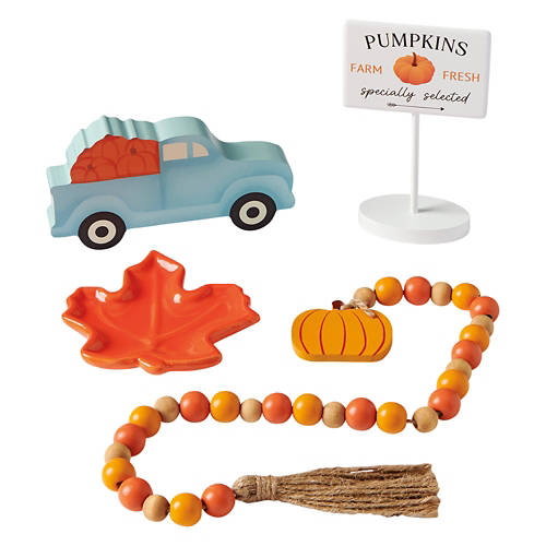 Truck with Pumpkins Fall Tray Objects