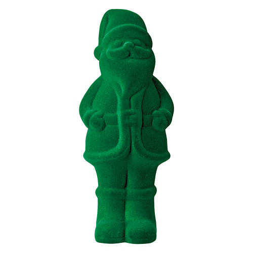 Christmas Flocked Santa -Dark Green