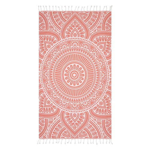 30" x 56" Beach Cloud Towel - Pink Mandala Product Image Front shot 01