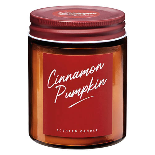 Amber Single Wick Candle, Cinnamon Pumpkin