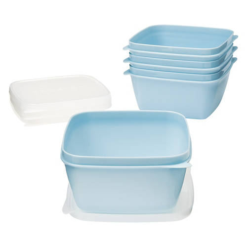 4 Piece Square Food Storage Containers, Blue Product Image Front shot 01
