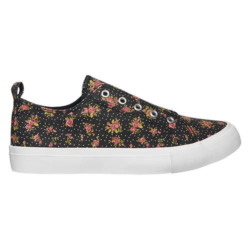 Ladies Slip On Canvas Sneaker - Floral, 8