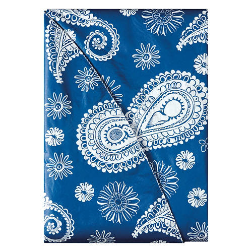 70" Round Vinyl Tablecloth - Blue Geo