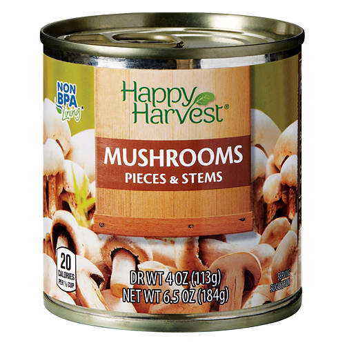 Canned Mushrooms, Pieces & Stems, 4 oz Product Image Front shot 01