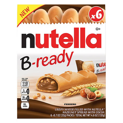 Nutella B-Ready Crispy Baked Wafer, 6 count Product Image Front shot 01