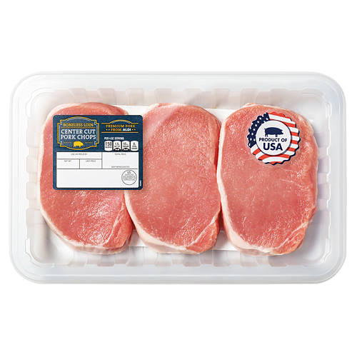 Premium  Boneless  Center Cut Pork Chops Product Image Front shot 01