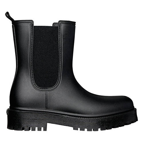 Ladies Spring Rain Boots - Black, 8